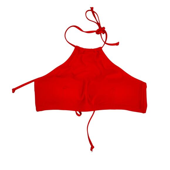 J Crew Bikini Top Women M Red Coastal Summer Preppy Taylor Swift Swiftie - Picture 1 of 5